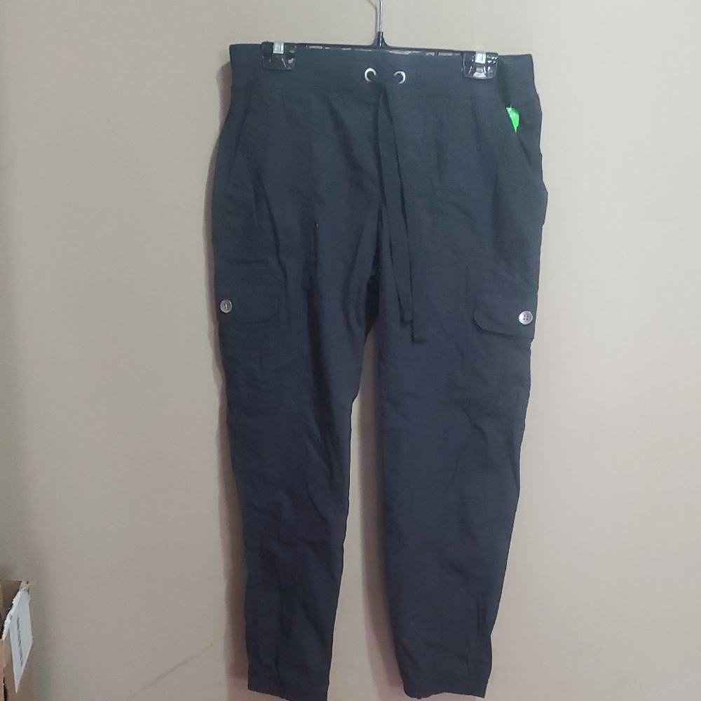 Calvin Klein Black Performance Cargo Jogger Pants with Drawstring Size Small
